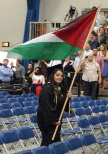 Nadine with flag