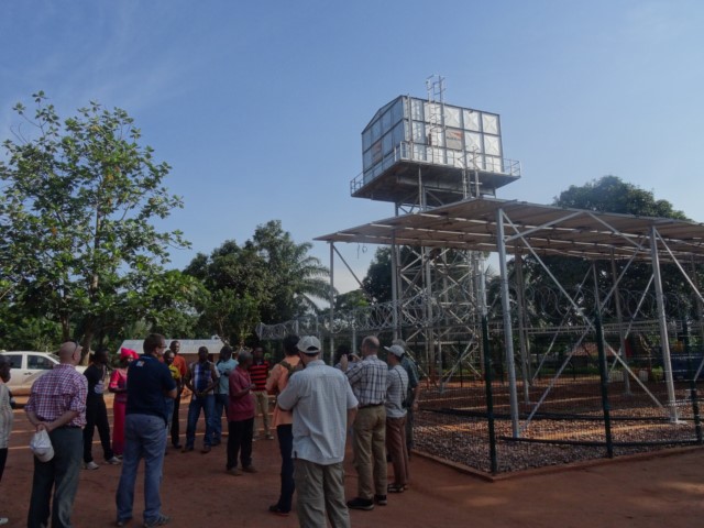 Tank and solar array in Congo