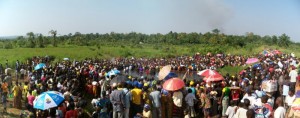 panorama shot of the crowd at the baptism