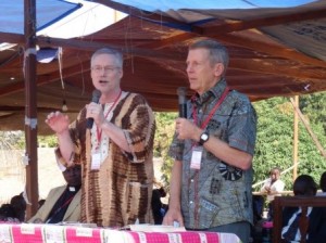 Steve preaching with Pete as translator