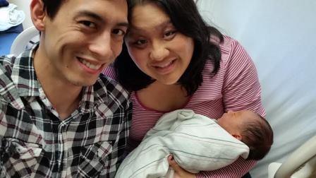 Daniel, Sarah and Josiah on his first day of life!