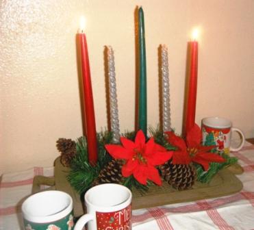 Advent candles to remind us of the meaning of advent.