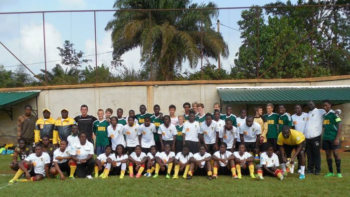 The women's national team came to practice and played our team.  A good grass field is a rarity in this part of the world.