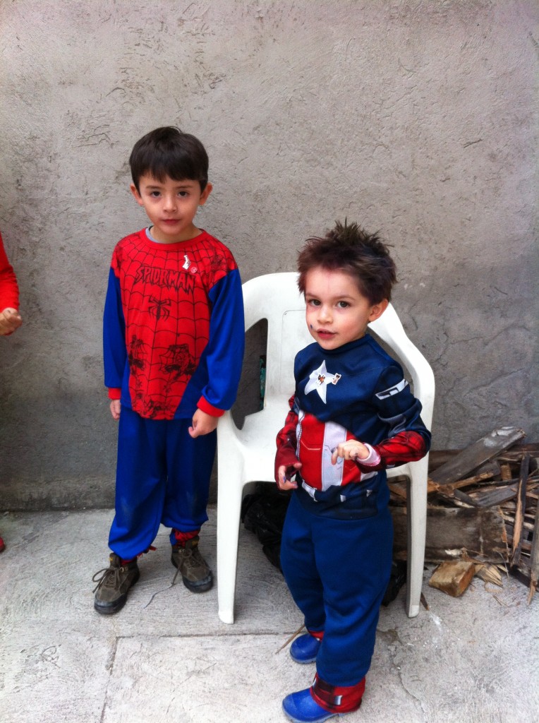 Spiderman and Captain America. Only we pronounce it "Capy-tan". 
