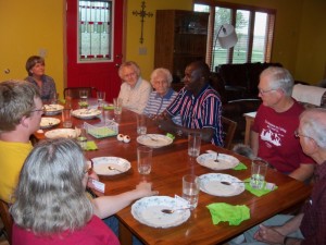 Sharing a meal at Pomeroy Covenant