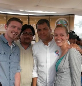 With our friend Fabian, and the current president of Ecuador, Rafael Correa