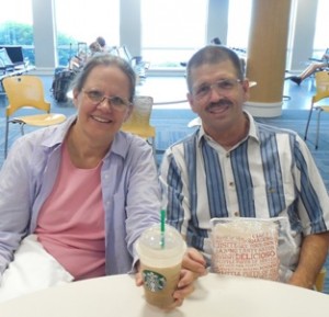 Janet & Ron waiting for departure from the Grand Rapids airport