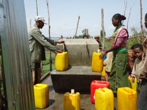 Women Use a Water Point in Ethiopia