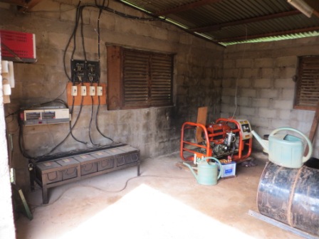 The generator and bank of batteries with invertor, in July
