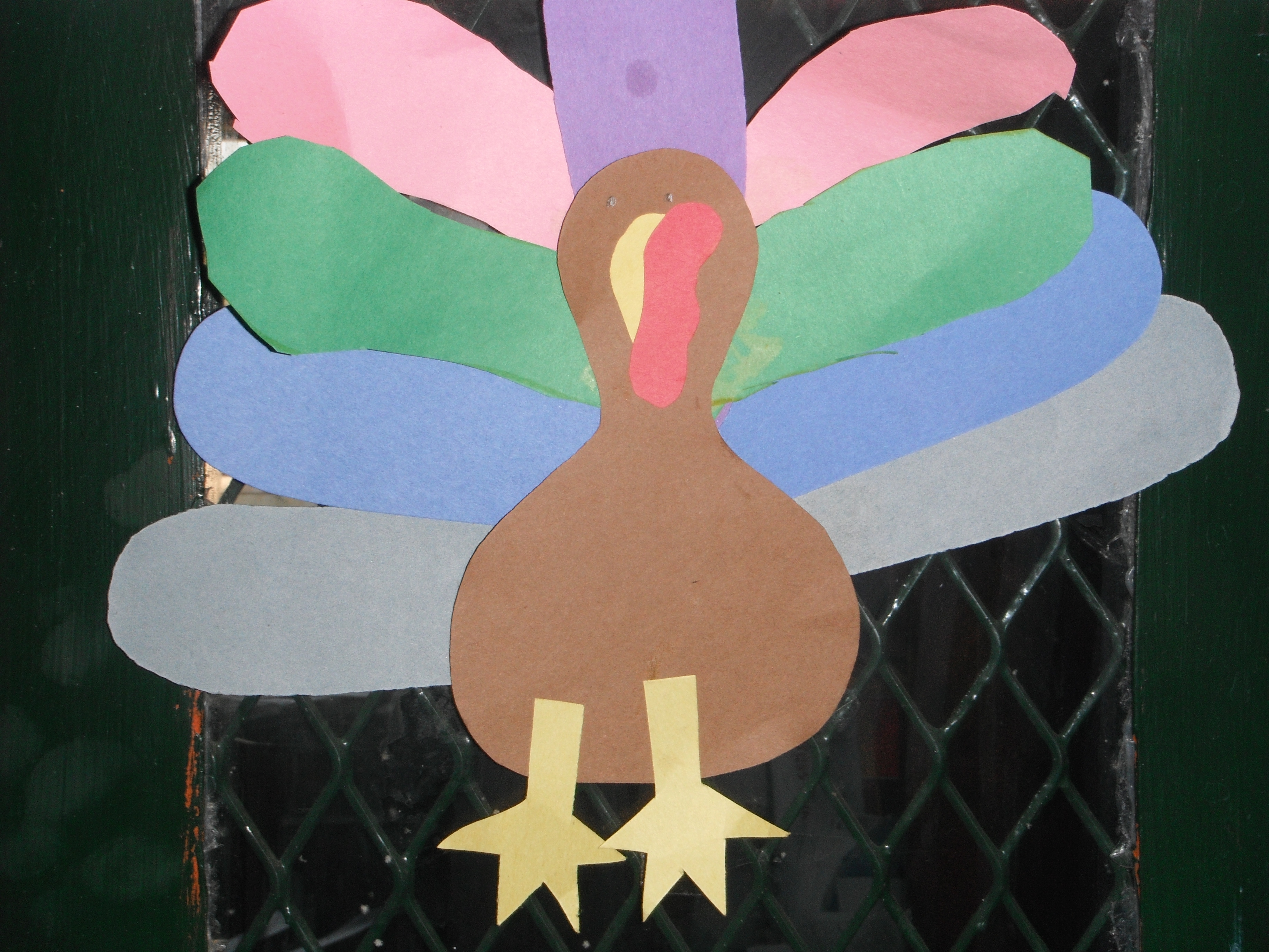 Happy Thanksgiving turkey made by Ruth Noren to decorate my office door.