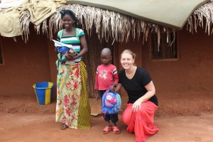 Denee Anderson, right, with her sponsored child and his mother.