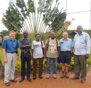 Conference participants from DRC and CAR tour RFIS with Ron and missionary colleague Pete Ekstrand  from Congo (DRC).