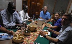 Sharing a meal and catching up with Congolese friends at the home of Covenant missionaries Jeff & Carolyn Stoker.