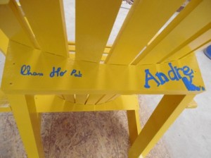 Signatures on the chair backs leave a lasting legacy.