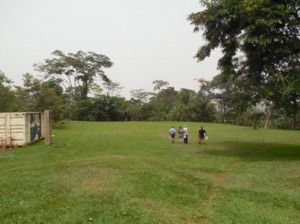 Taking the meeting outside - to the future location of the covered gym