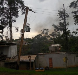 Power pole with transformer will need to be straightened