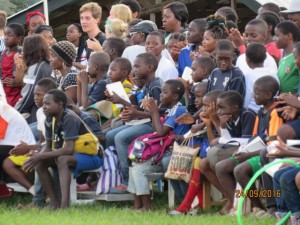 The teams and their friends watch the drama