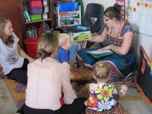 We sat in on Heidi Boeckel's Toddler Class (in the same room where she teaches Pre-School.