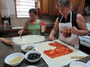 Making 2 types of Stromboli
