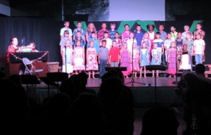 Elementary students presented a musical performance