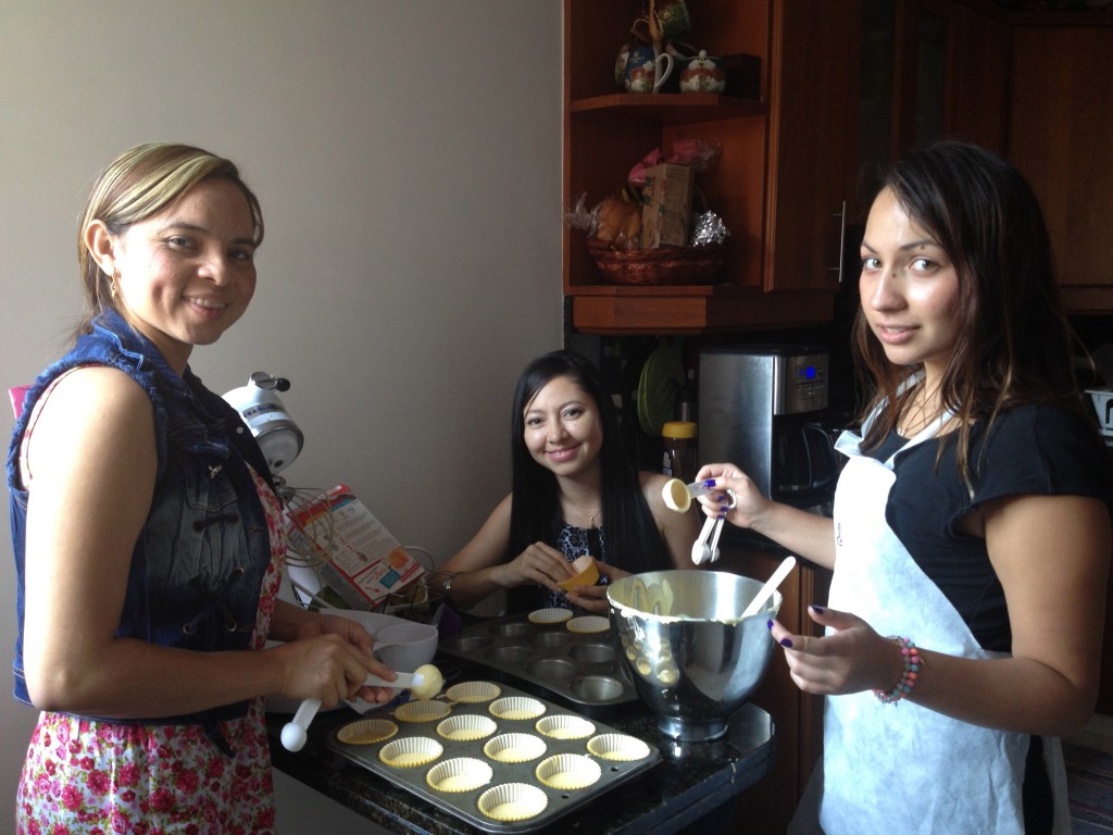 On Sunday several members of Nueva Vida came over for lunch and then helped make the treats for the meeting later that night.