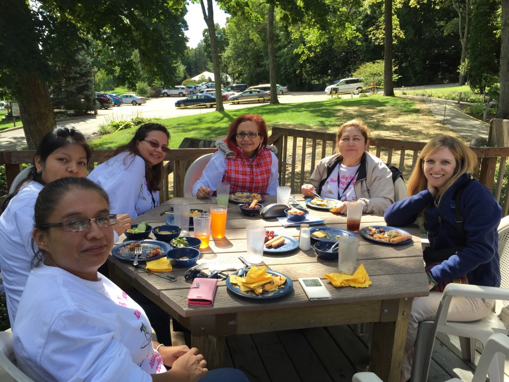 Enjoying lunch with women from Douglas Park
