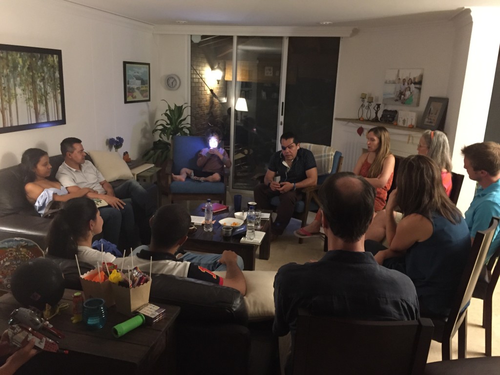 An evening of listening to Alex's testimony with friends from Medellin and Minnesota