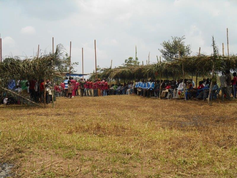 Organizers did not think the chapel at Zulu could hold the attendees (approx. 775) so they constructed a simple palm shelter on the Zulu Camp soccer field. 