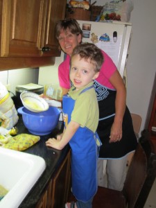 Sam making cookies