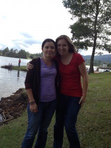 Sandra and I enjoying the beautiful lake