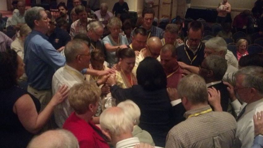 Having hands laid upon us to be prayed for was an awesome and emotional moment for us both!